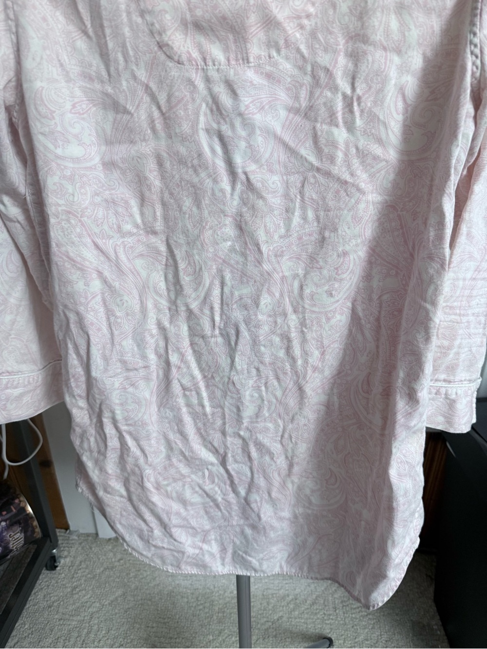 Lauren Ralph Lauren Light Pink Paisley Button-Down sleep shirt lounge wear M - Picture 11 of 12